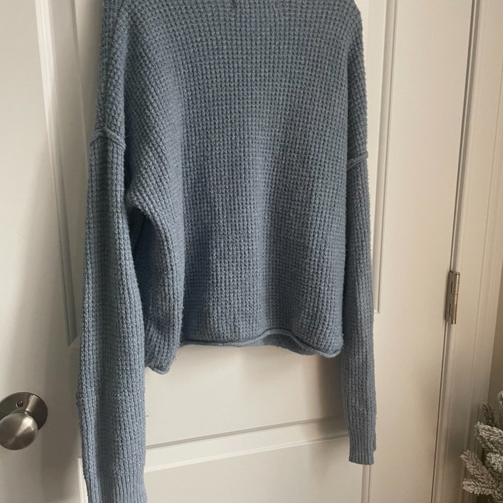 Blue Textured Sweater - PINK ROSE - Picture 2 of 3